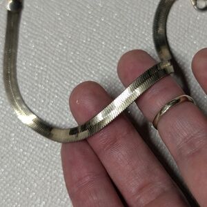 Elegant Gold Herringbone Bracket Thick